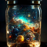 Malen nach Zahlen - Weltall im Glas - hochwertige Leinwand - 170523, Neu eingetroffen, Universum, Vertikal, Weltall