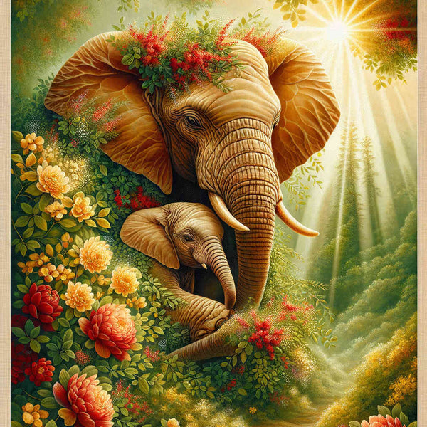 Paint by Numbers - Floral elephants
