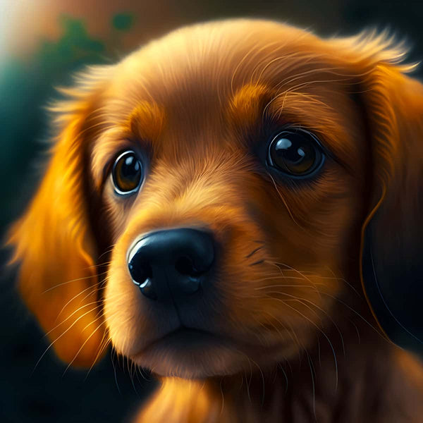 Malen nach Zahlen - Dackelwelpe niedlich - hochwertige Leinwand - 170523, Hund, Neu eingetroffen, Quadratisch, Tiere