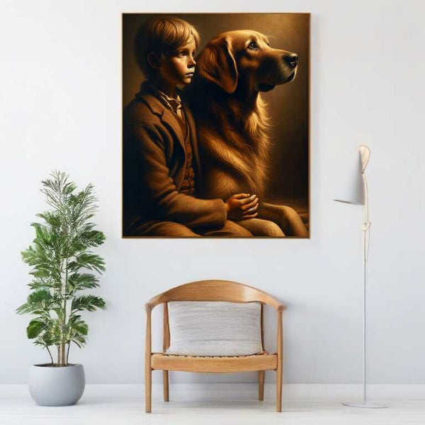 Paint by Numbers - Boy with Dog Friends