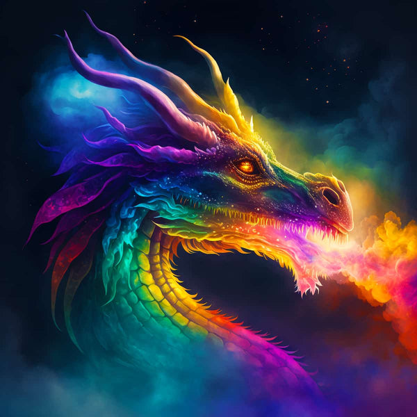 Vibrant Star Dragon Diamond Painting Kit, paint by numbers with sparkling acrylic diamonds and professional tools