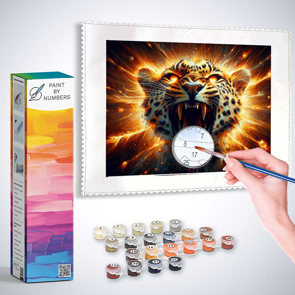 Leopard, Roaring - Paint by Numbers