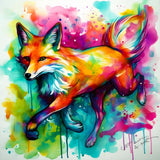 Fox Abstract Diamond Painting Kit - Paint by Numbers Art with Acrylic Diamonds, Professional Canvas, and Artist Tools - Vibrant and Colorful Design