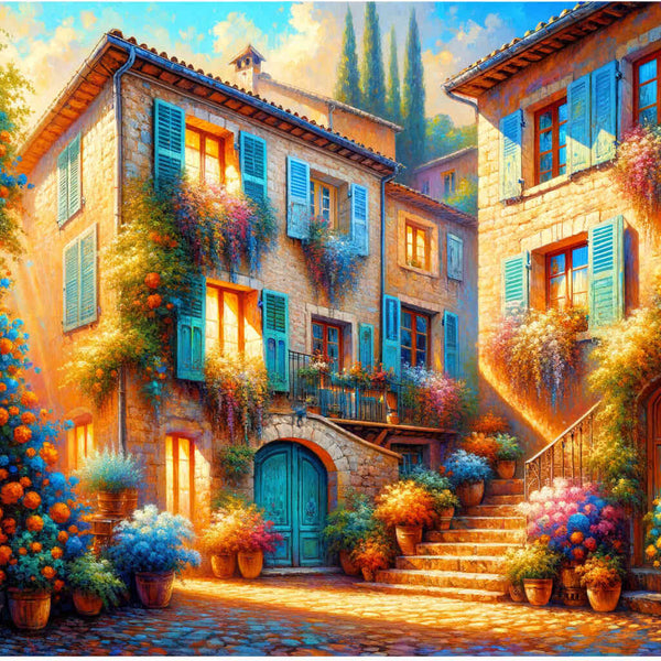Paint by Numbers - Mediterranean village