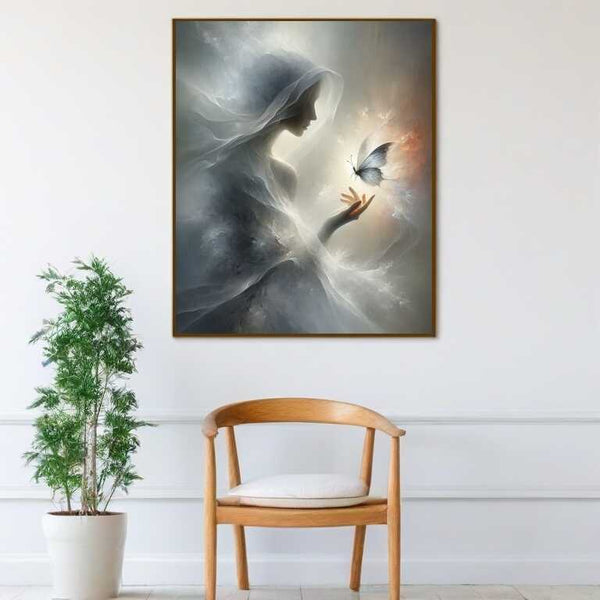 Woman with butterfly - Paint by Numbers