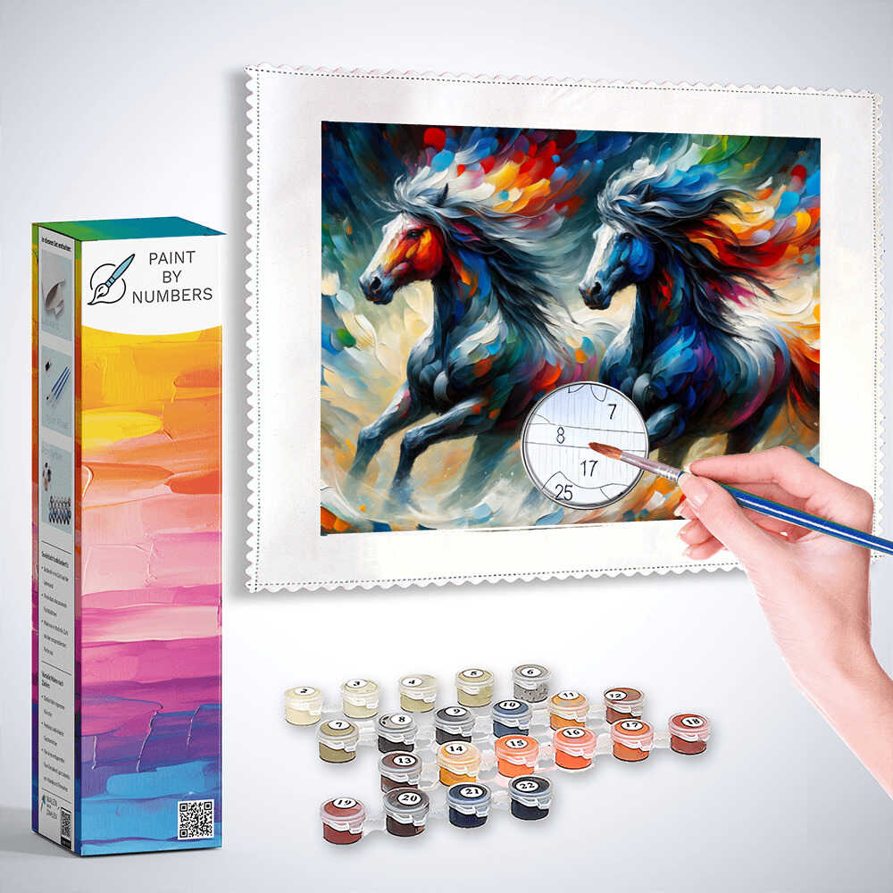 Paint by Numbers - Horses in the wind