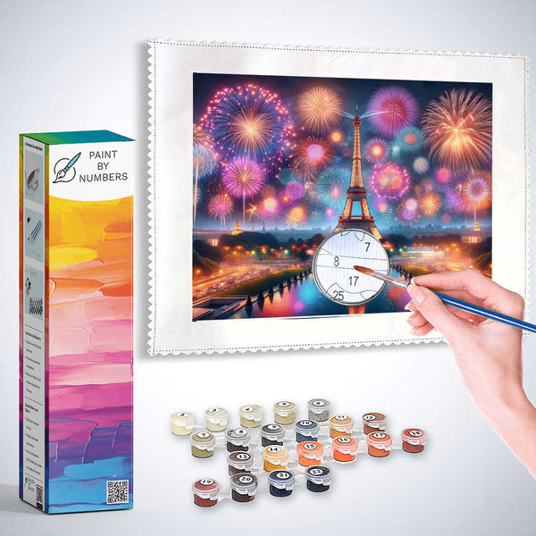 Paint by Numbers - Fireworks Paris, Eiffel Tower