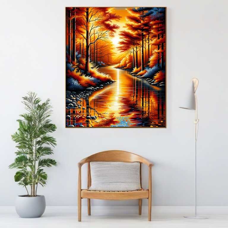Paint by Numbers - Autumn forest, river