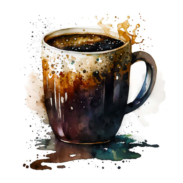 Malen nach Zahlen - Kaffeetasse vor Weiß - hochwertige Leinwand - 170523, Kaffee, Küche, Neu eingetroffen, Quadratisch