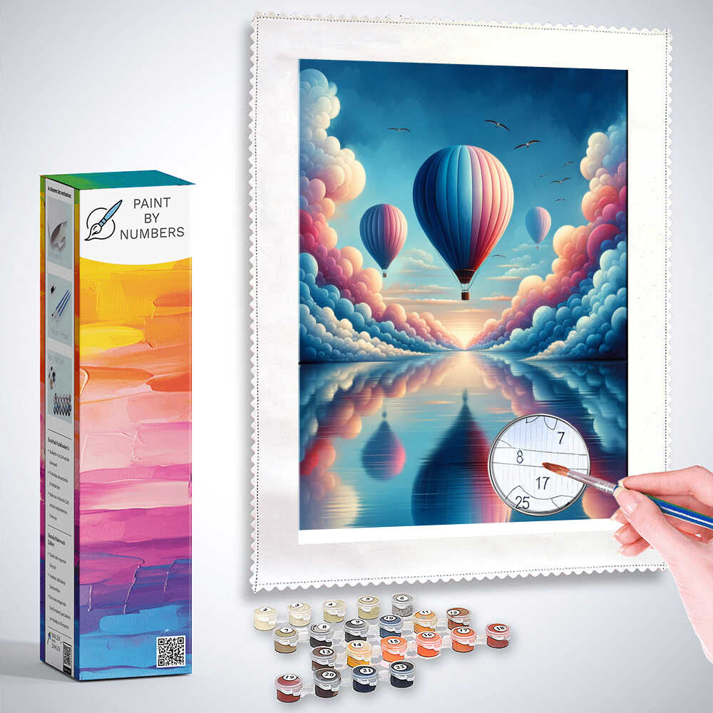 Balloon over the sea - Paint by Numbers