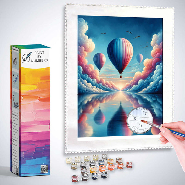 Balloon over the sea - Paint by Numbers