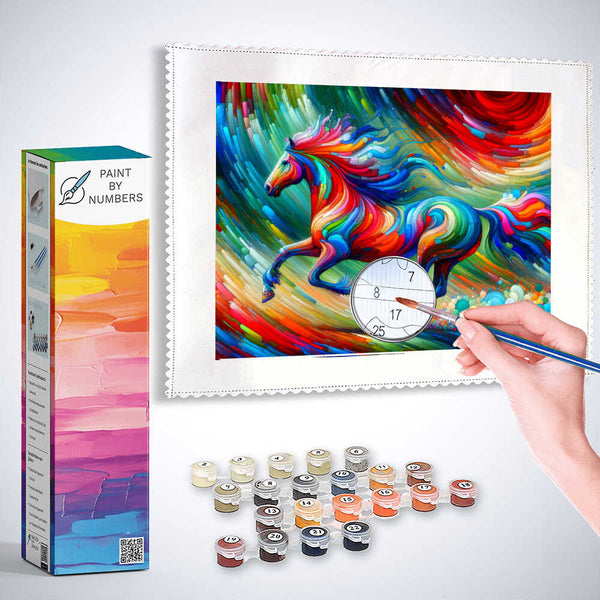 Paint by Numbers - Horse, colorful and abstract