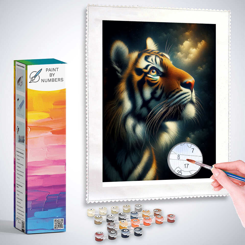 Paint by Numbers - Tiger Looks into the Sky