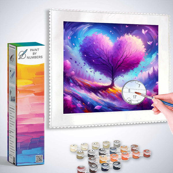 heart tree purple - Paint by Numbers