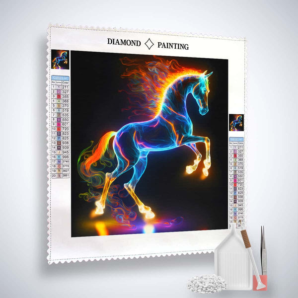 AB Diamond Painting - Pferd leuchtend - gedruckt in Ultra-HD - AB Diamond, Neu eingetroffen, Pferd, Quadratisch, Tiere