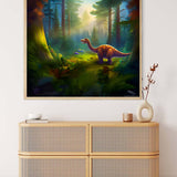 Diamond Painting - Dinosaurier im Wald - gedruckt in Ultra-HD - Dinosaurier, Neu eingetroffen, Quadratisch