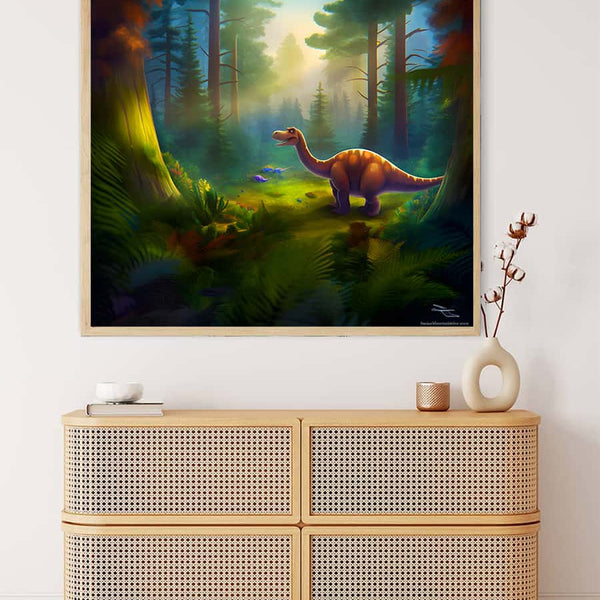 Diamond Painting - Dinosaurier im Wald - gedruckt in Ultra-HD - Dinosaurier, Neu eingetroffen, Quadratisch
