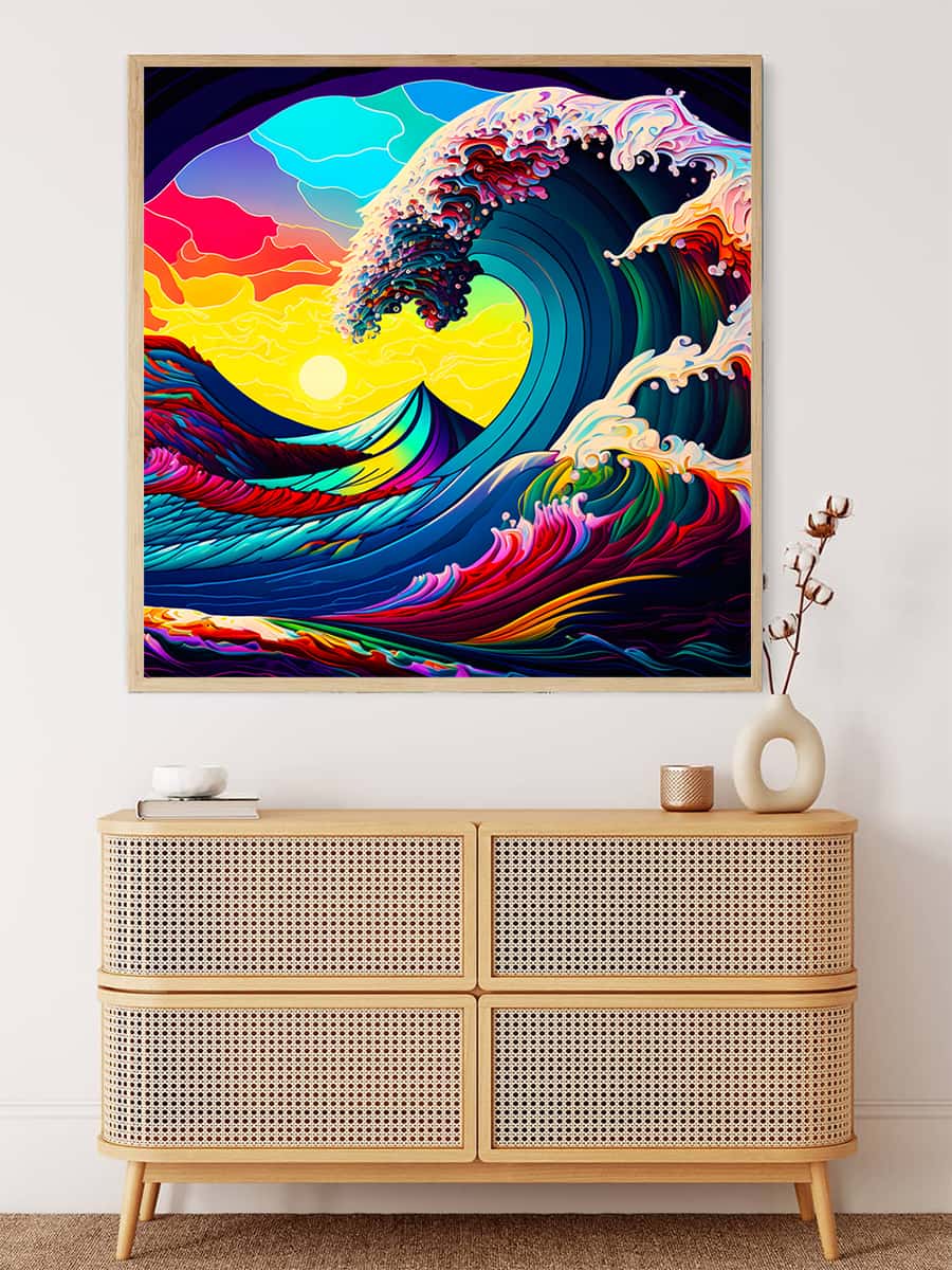 AB Diamond Painting - Regenbogenwelle - gedruckt in Ultra-HD - AB Diamond, Abstrakt, Meer, Neu eingetroffen, Quadratisch, SChiff