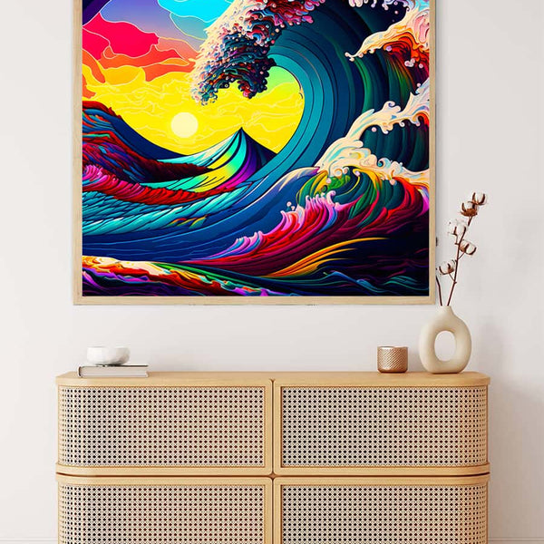 AB Diamond Painting - Regenbogenwelle - gedruckt in Ultra-HD - AB Diamond, Abstrakt, Meer, Neu eingetroffen, Quadratisch, SChiff