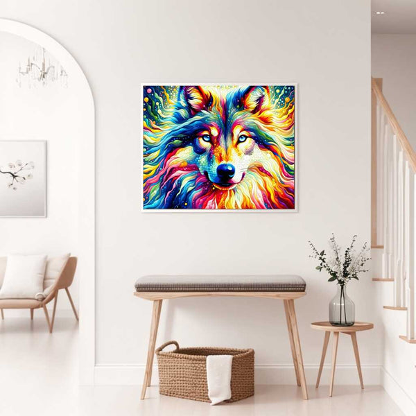 Paint by Numbers - Wolf, colorful and abstract