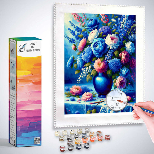 Blue flower vase - Paint by Numbers