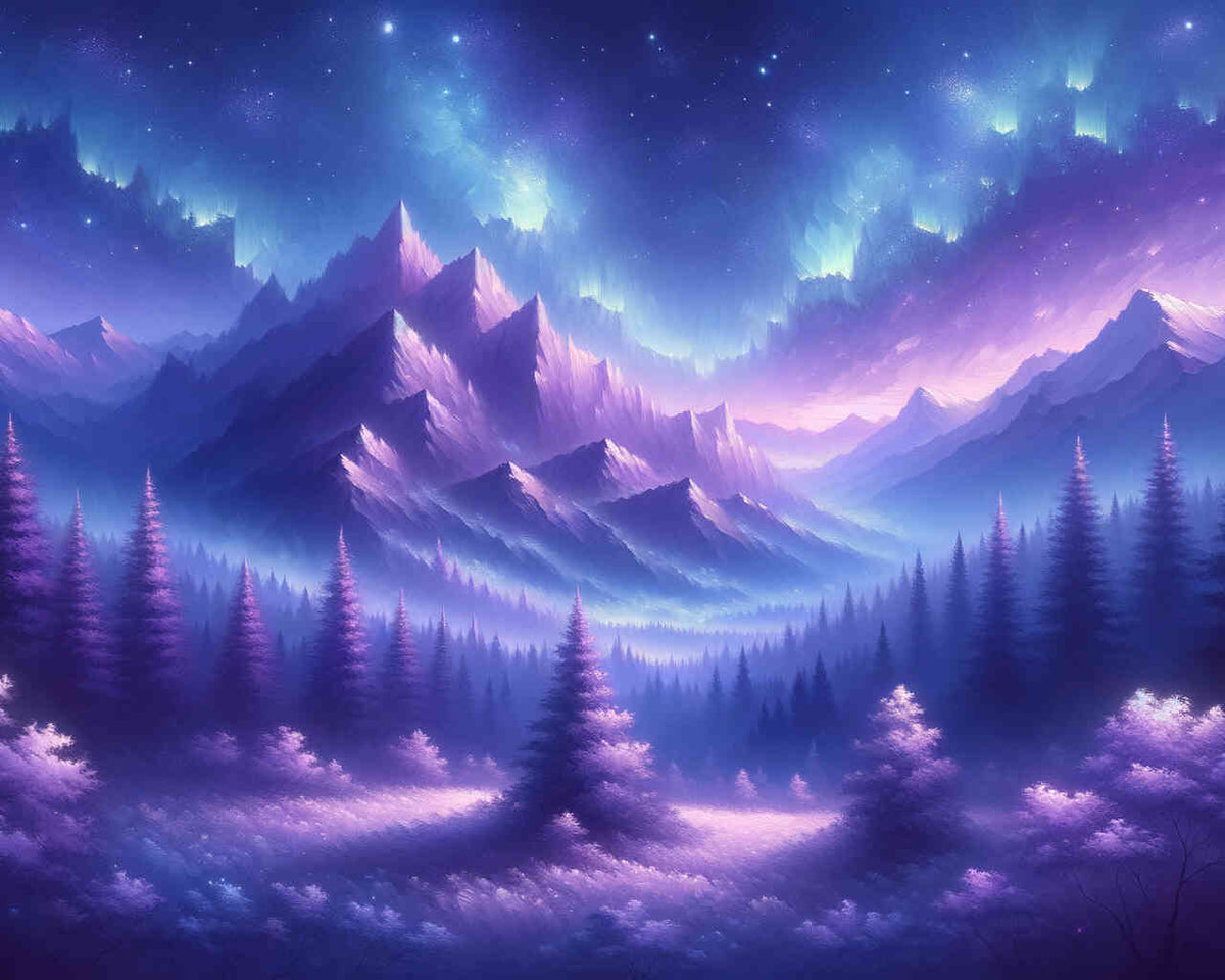 Paint by Numbers - Mountains in purple