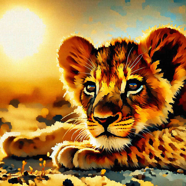 Paint by Numbers - Lion cub in the sun