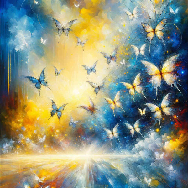 Paint by Numbers - Blue, yellow butterflies