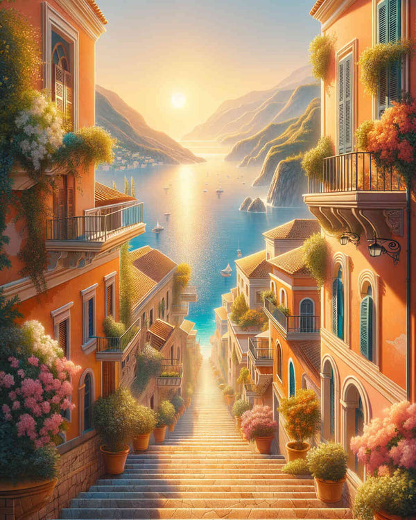 Paint by Numbers - Stairway street by the sea