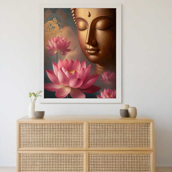 Paint by Numbers - Pink lotus flower, Buddha