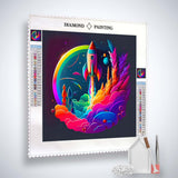 Diamond Painting Kit - Circular Rocket with Enhanced Acrylic Diamonds, Paint by Numbers Art on Professional Canvas