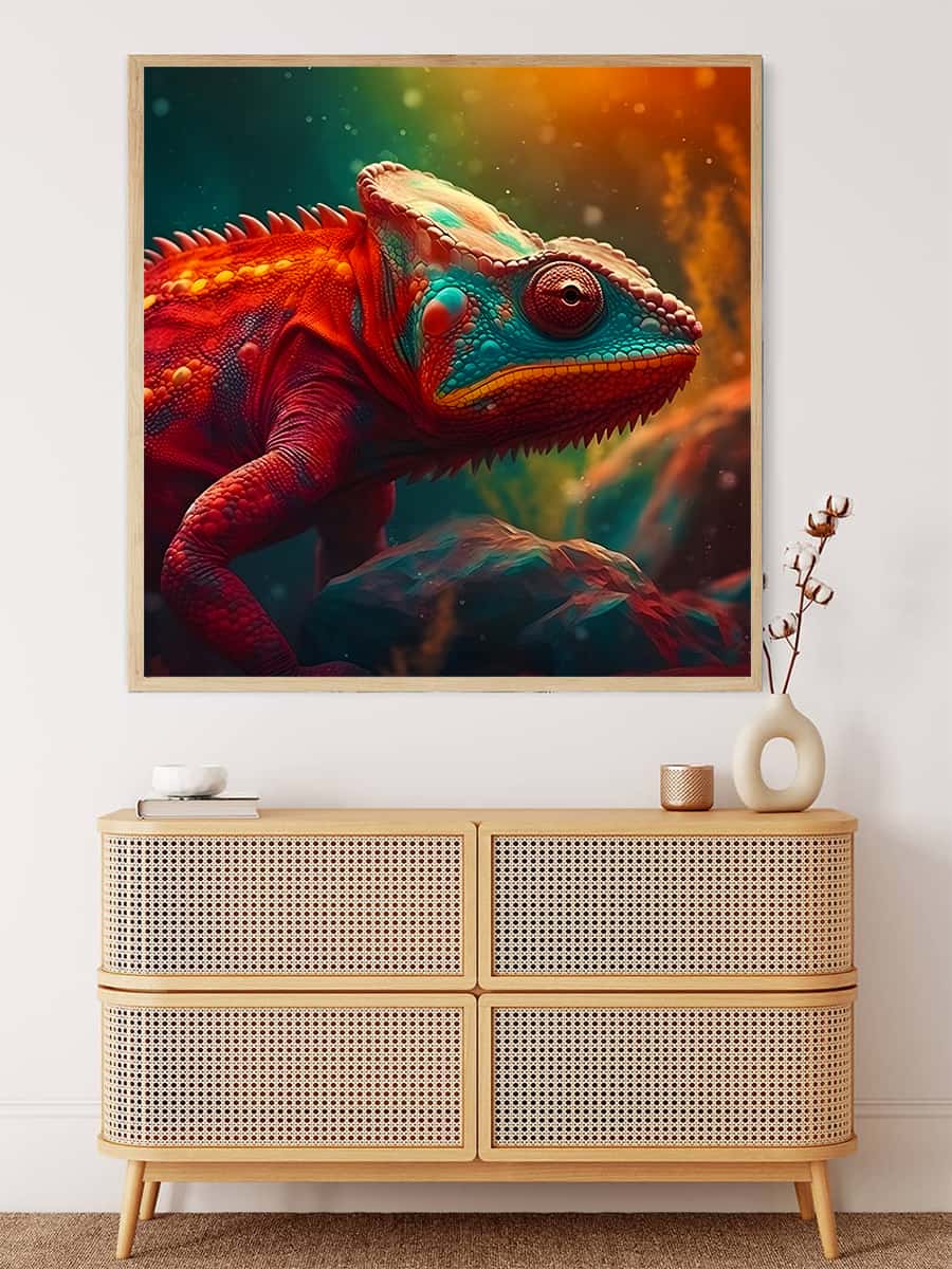 AB Diamond Painting - Chamäleon Stolz - gedruckt in Ultra-HD - AB Diamond, Chamäleon, Neu eingetroffen, Quadratisch, Tiere