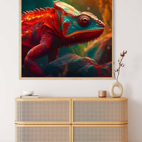 AB Diamond Painting - Chamäleon Stolz - gedruckt in Ultra-HD - AB Diamond, Chamäleon, Neu eingetroffen, Quadratisch, Tiere