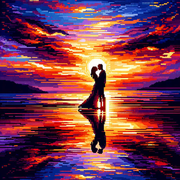 Paint by Numbers - Love Heart in the Sand Sunset
