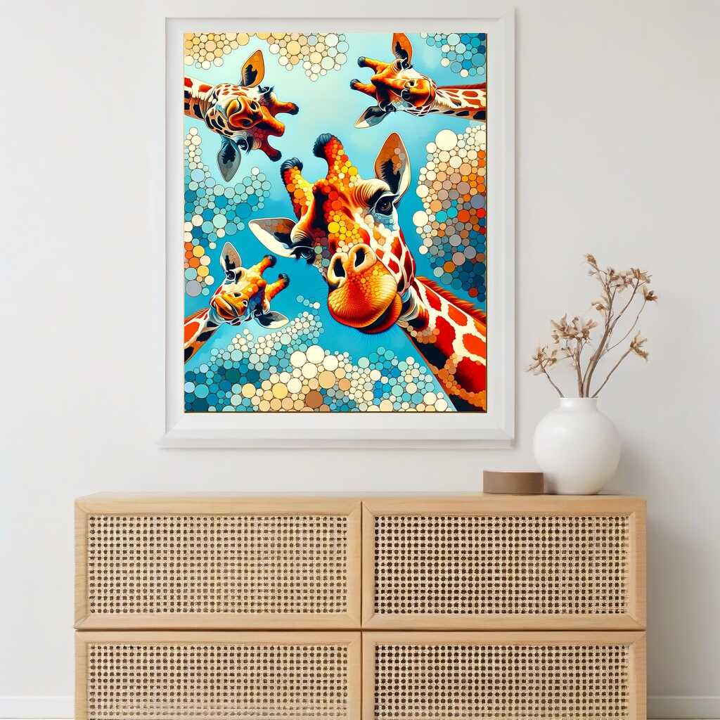 Giraffe looks from above - Paint by Numbers