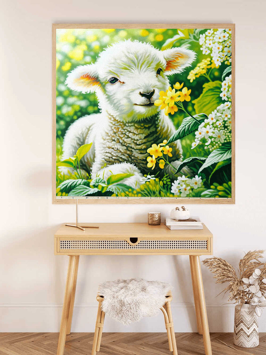 Paint by Numbers - Little Lamb with Flower