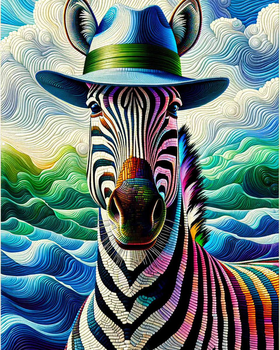 Zebra with hat - Paint by Numbers