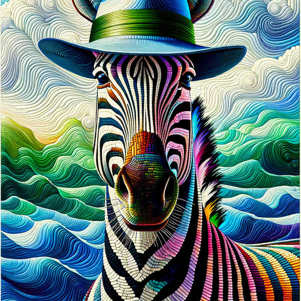 Zebra with hat - Paint by Numbers