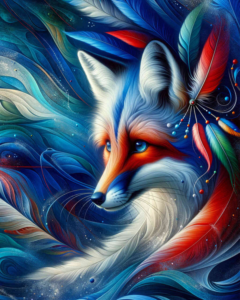 Paint by Numbers - Fox with feather ornament