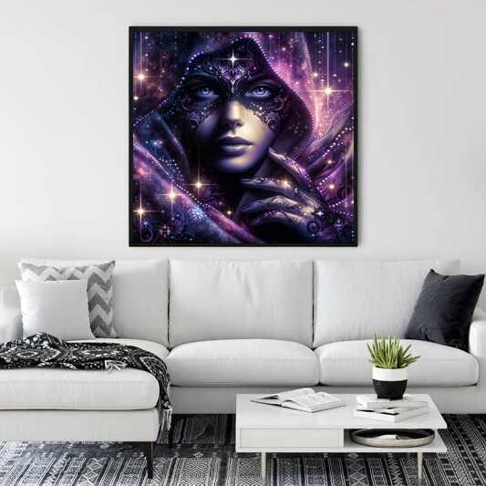 Paint by Numbers - Woman with Purple and Black Cloth
