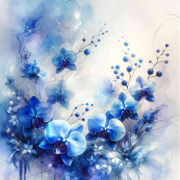 Paint by Numbers - Orchid blooms blue