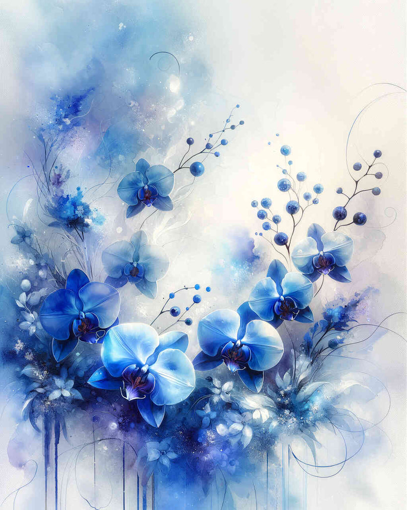 Paint by Numbers - Orchid blooms blue