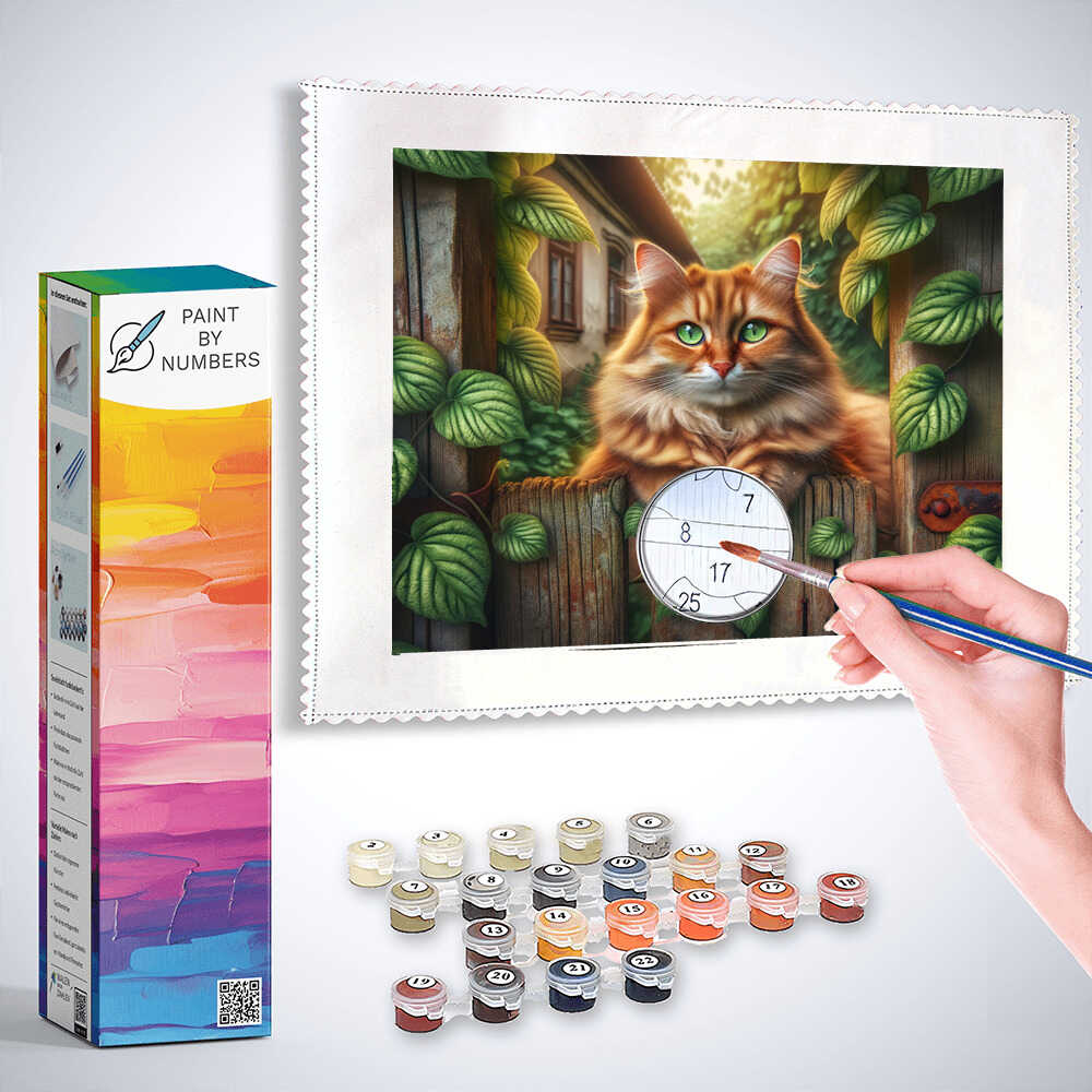 Paint by Numbers - Cat at the garden gate