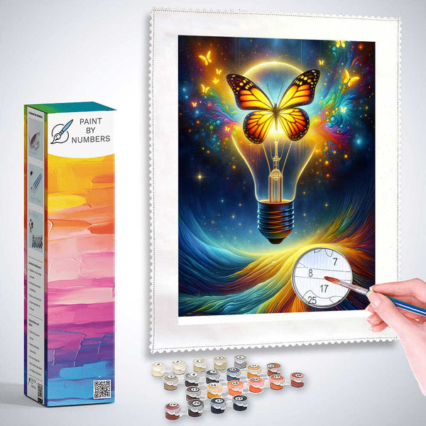 Paint by Numbers - Butterfly in light bulb