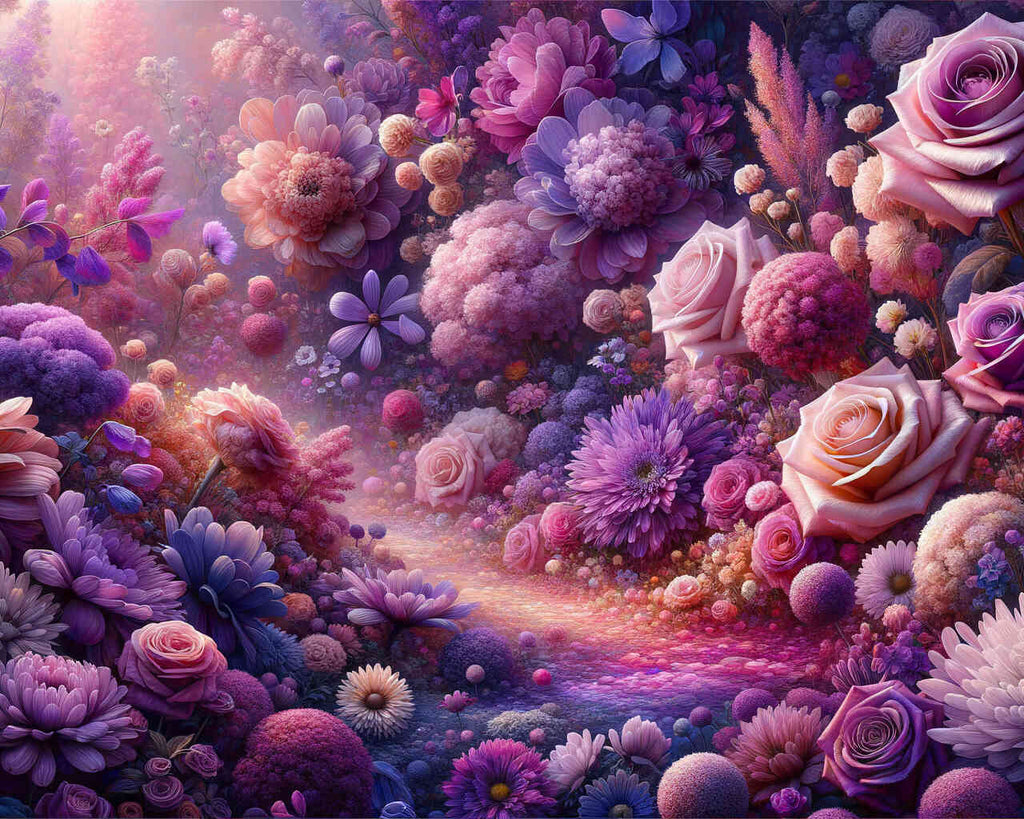 Paint by Numbers - Purple and pink flower dream