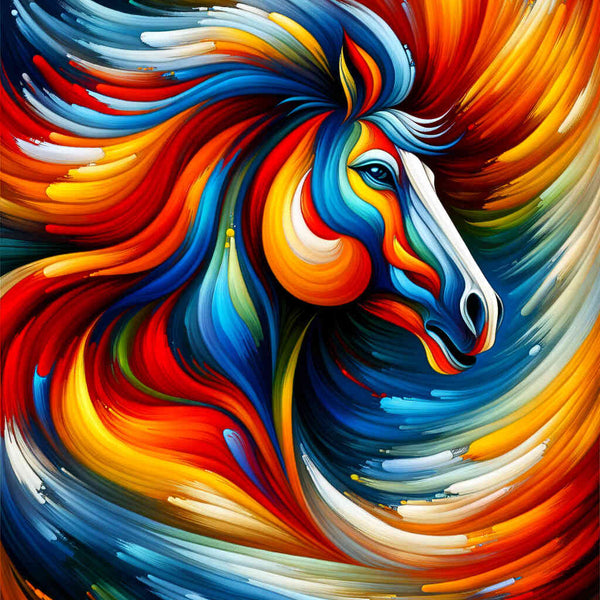 Horse, Colorful colors - Paint by Numbers
