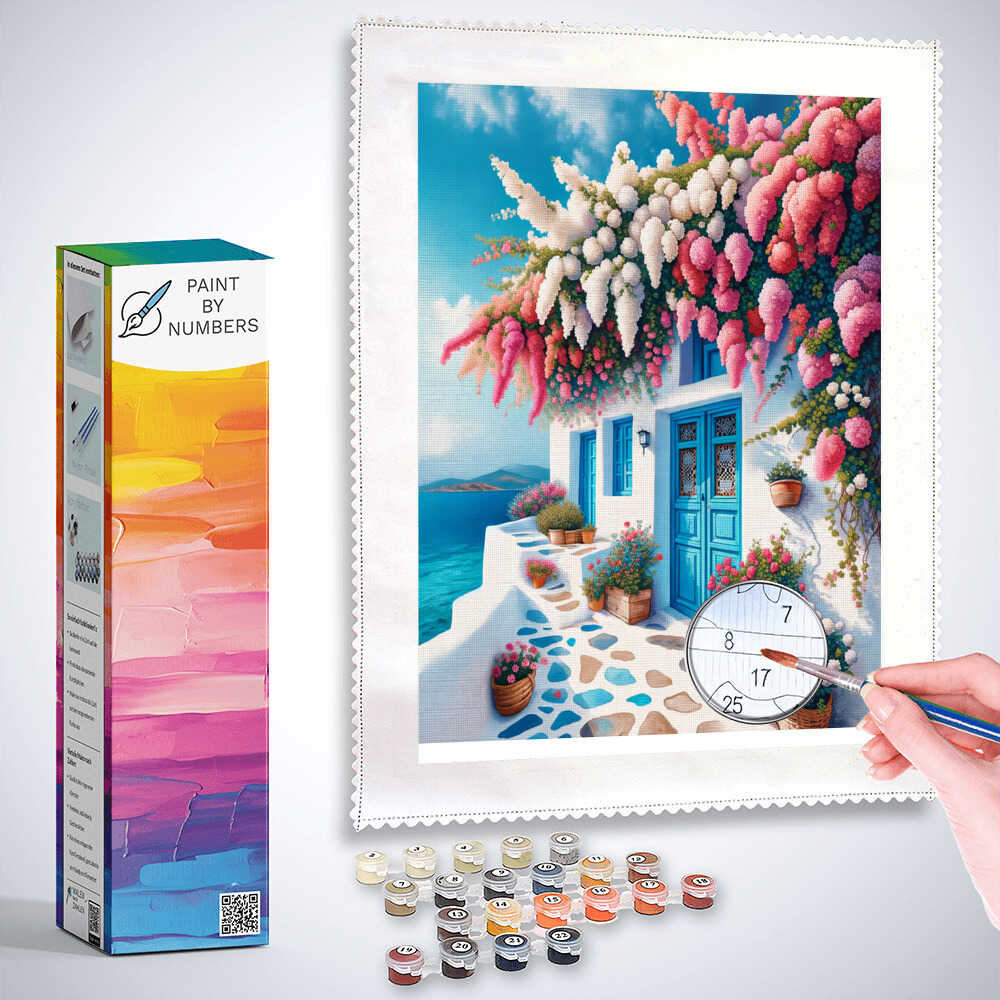 Paint by Numbers - Greek Flower House