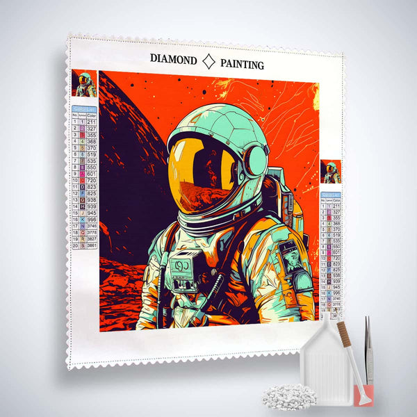 Diamond Painting - Astronaut - gedruckt in Ultra-HD - Astronaut, Neu eingetroffen, Quadratisch, Universum, Weltall
