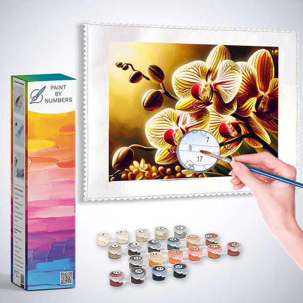 Paint by Numbers - Orchid in Yellow