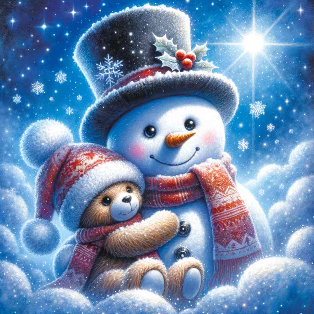 Paint by Numbers - Snowman and teddy bear